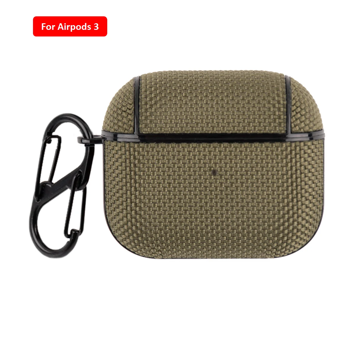 Soft Nylon Fabric Case for AirPods Pro 2 & 1 – Protective Cover with Finger Ring Strap & Carabiner Clip for Daily Carry