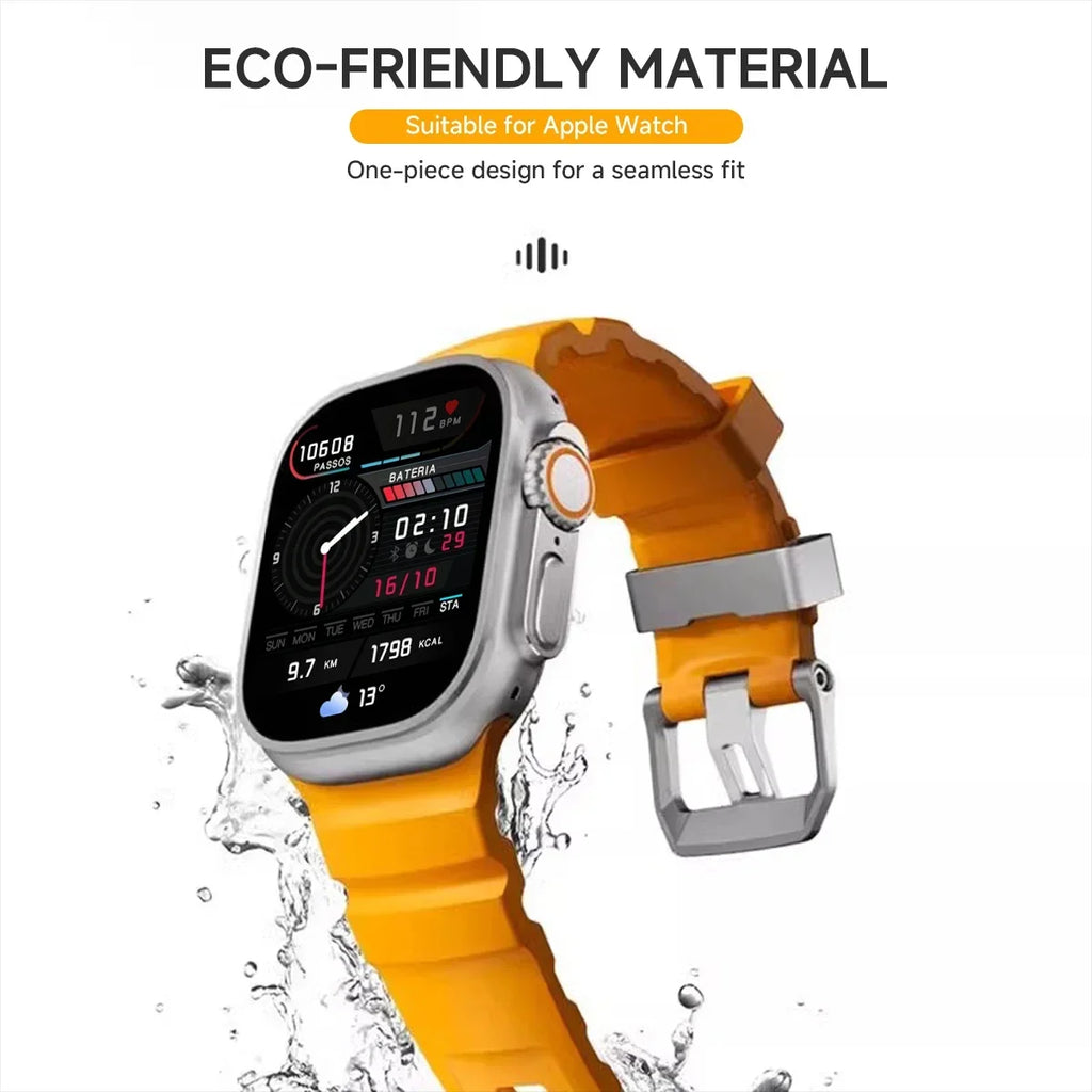 Silicone Sports Band for Apple Watch – Sweat-Proof Breathable Replacement Strap for All Series Ultra 2 / 9 / 8 / 7 / SE for Active Use