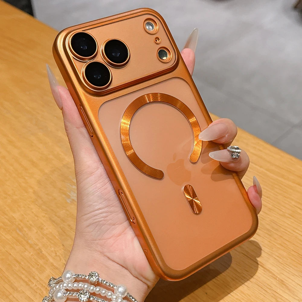 Luxury Matte Translucent MagSafe Case for iPhone 17 / 17 Air / 17 Pro / 17 Pro Max – Frosted Clear Cover with Full Camera Protection & Magnetic Wireless Charging