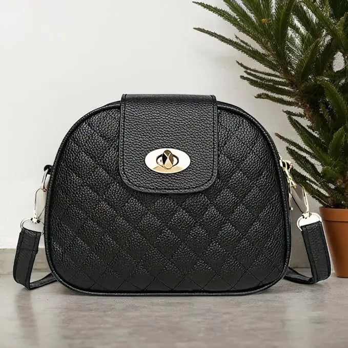 Chic Black Crossbody Bag for Women – Vintage Casual Shoulder Purse with Adjustable Strap & Multiple Pockets for Daily Use