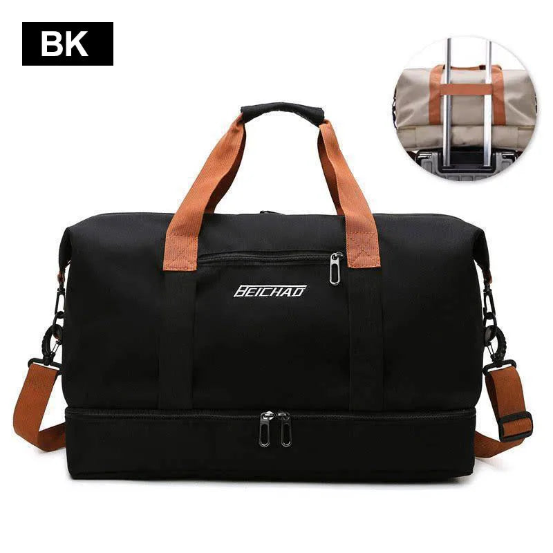 Travel Gym Duffle Bag for Men & Women – Lightweight Weekender Shoulder Bag with Shoe Compartment & Carry-On Size