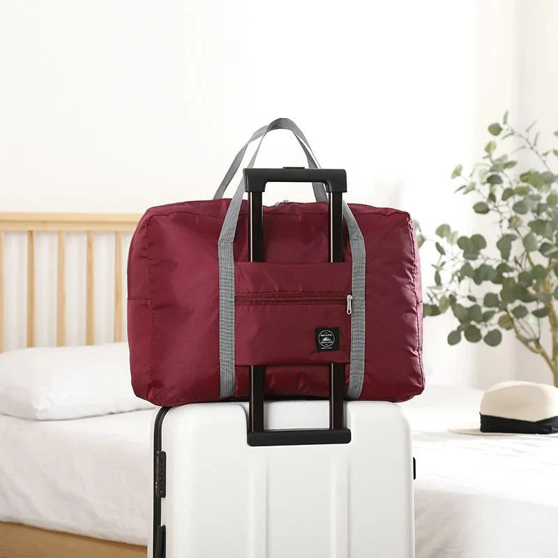 Foldable Travel Duffel Bag for Women & Girls – Lightweight Large Capacity Carry-On Overnight Bag with Packing Pouch