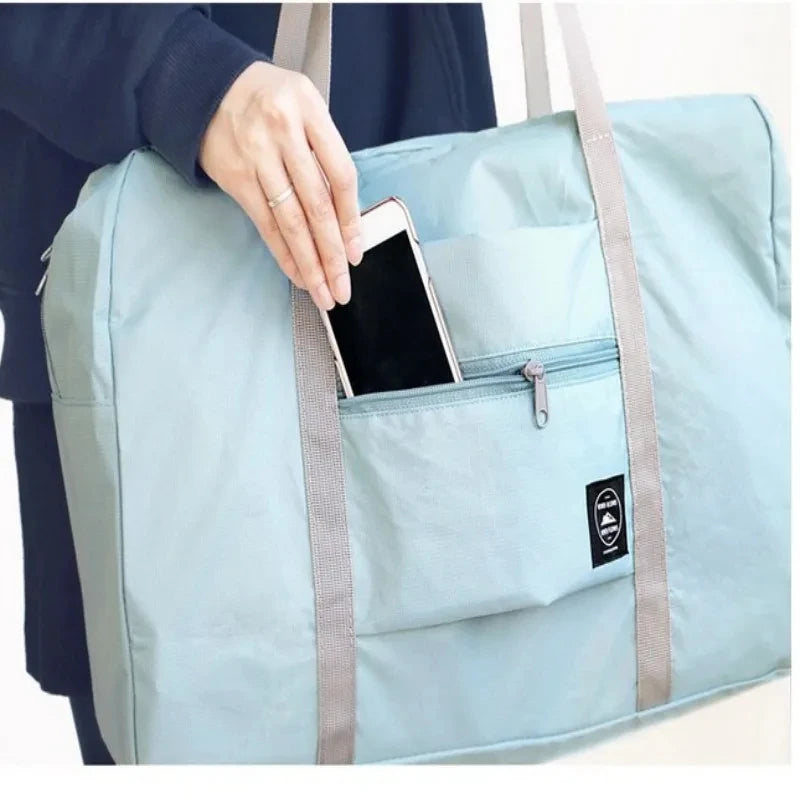 Foldable Travel Duffel Bag for Women & Girls – Lightweight Large Capacity Carry-On Overnight Bag with Packing Pouch