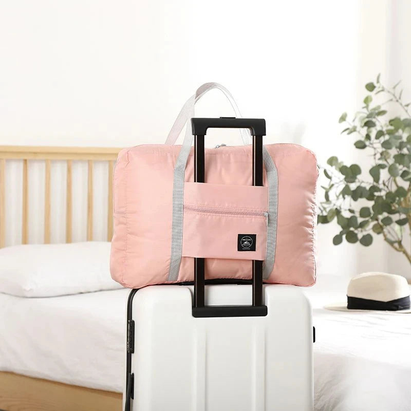 Foldable Travel Duffel Bag for Women & Girls – Lightweight Large Capacity Carry-On Overnight Bag with Packing Pouch