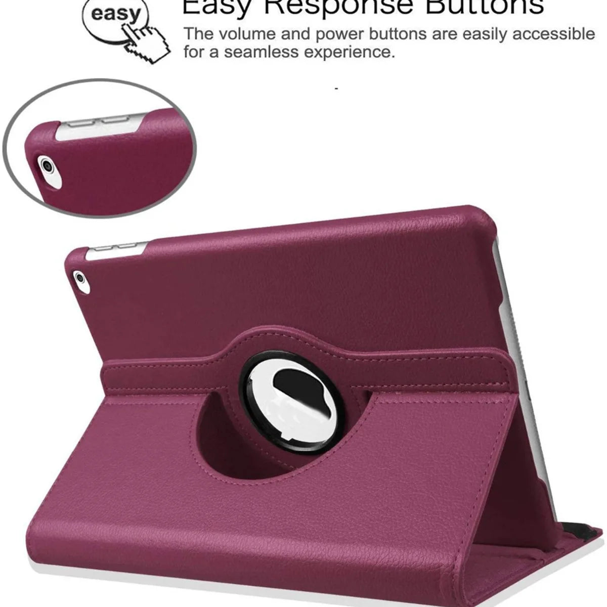 360° Rotating Stand Case for iPad Air & iPad Pro – Shockproof Multi-Angle Folio Cover with Auto Sleep/Wake & Stylus Holder