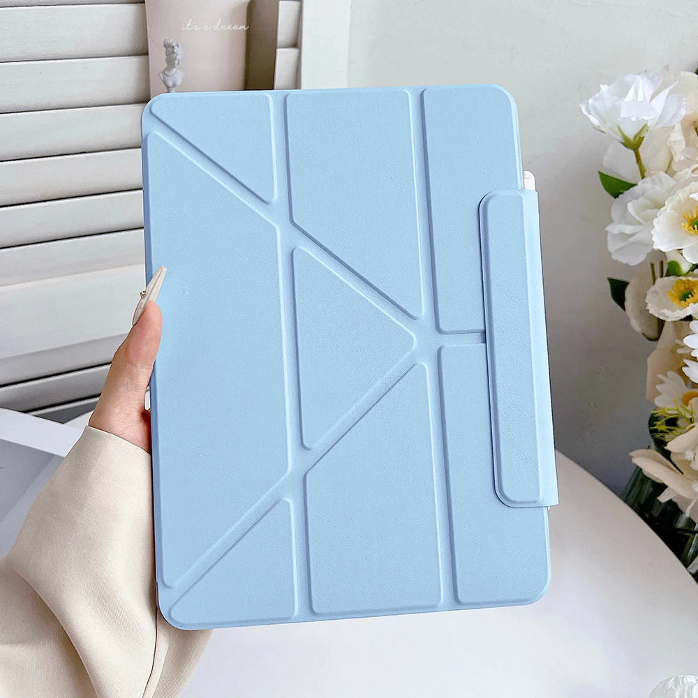 Waterproof Shockproof Smart Case for iPad A16 11th Gen 2025 – Multi-Angle Stand Folio Cover for iPad Air & Pro with Auto Sleep/Wake & Pencil Holder
