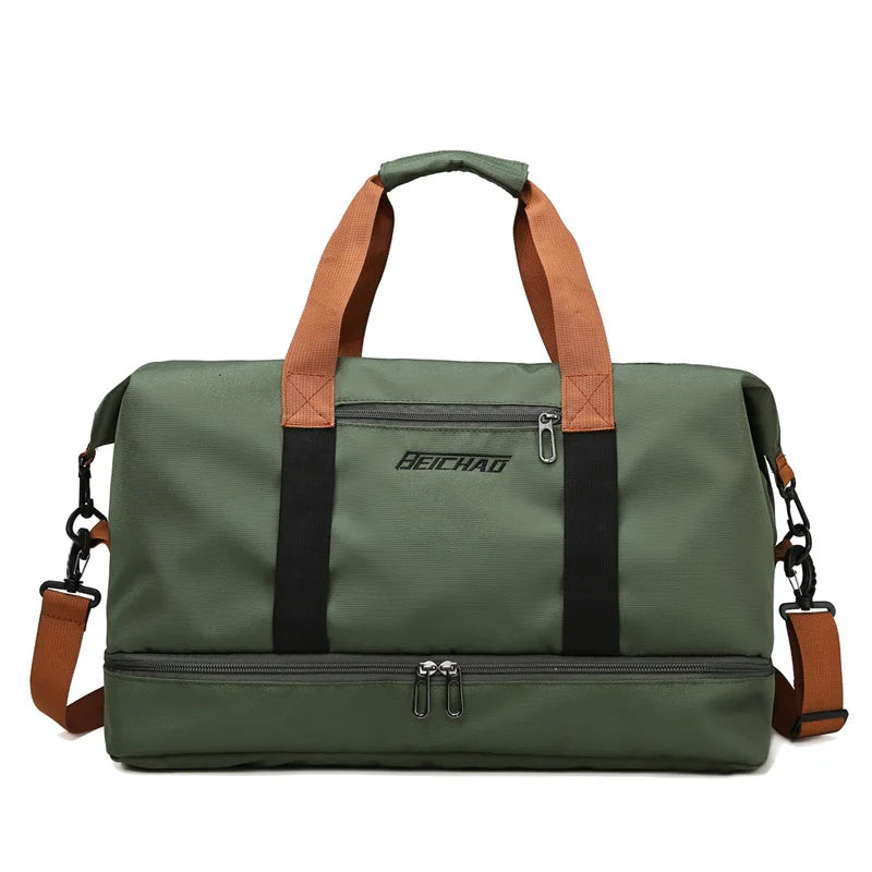 Travel Gym Duffle Bag for Men & Women – Lightweight Weekender Shoulder Bag with Shoe Compartment & Carry-On Size