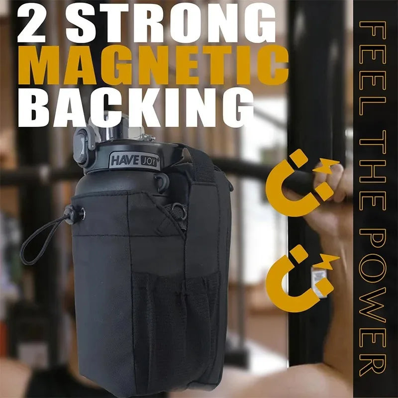 Magnetic Closure Gym Bag – Large Nylon Sports Organizer with Water Bottle Pouch & Wet Dry Separation