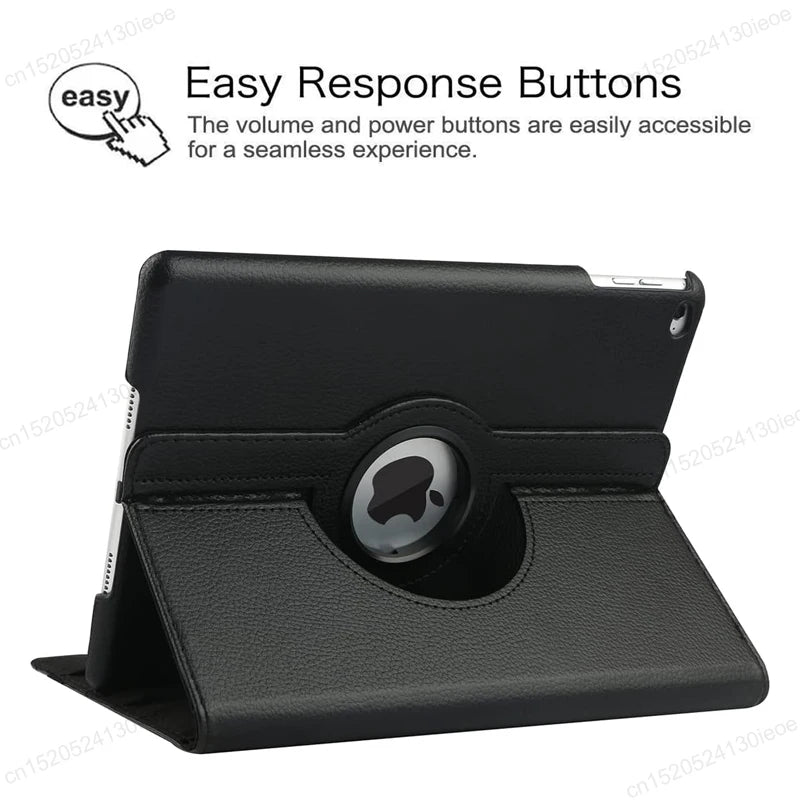 360° Rotating Stand Case for iPad & iPad Pro – Multi-Angle Viewing Folio Cover with Auto Sleep/Wake & Pencil Holder