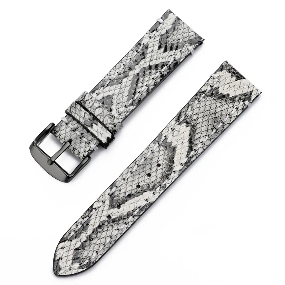 Handmade Genuine Leather Watch Strap 18/20/22mm – Snake Embossed Vintage Cowhide