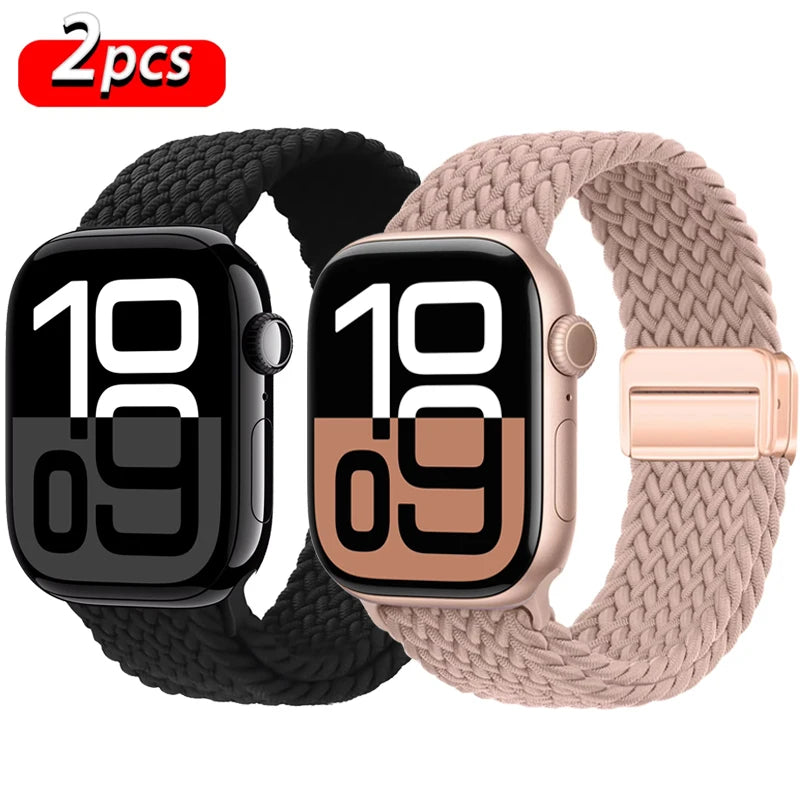 Magnetic Loop Apple Watch Band for Series 6 / 7 / 8 / 9 – Stainless Steel Mesh Bracelet with Adjustable Fit for Men & Women