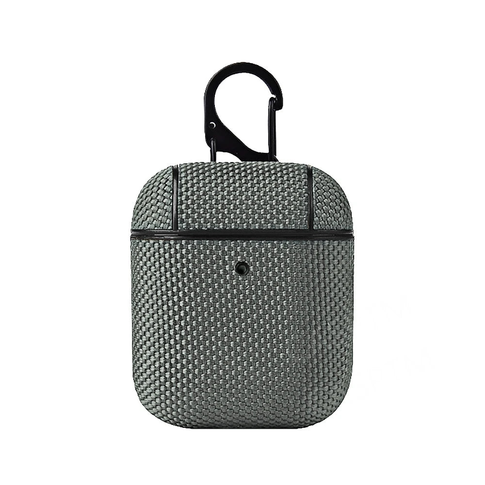 Soft Nylon Fabric Case for AirPods Pro 2 & 1 – Protective Cover with Finger Ring Strap & Carabiner Clip for Daily Carry