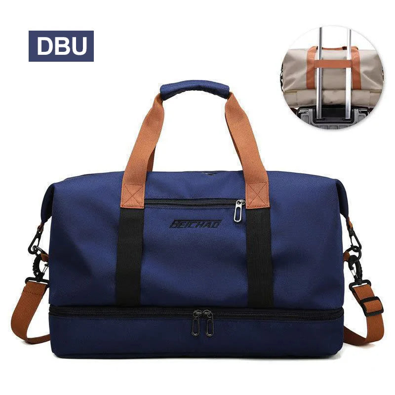 Travel Gym Duffle Bag for Men & Women – Lightweight Weekender Shoulder Bag with Shoe Compartment & Carry-On Size