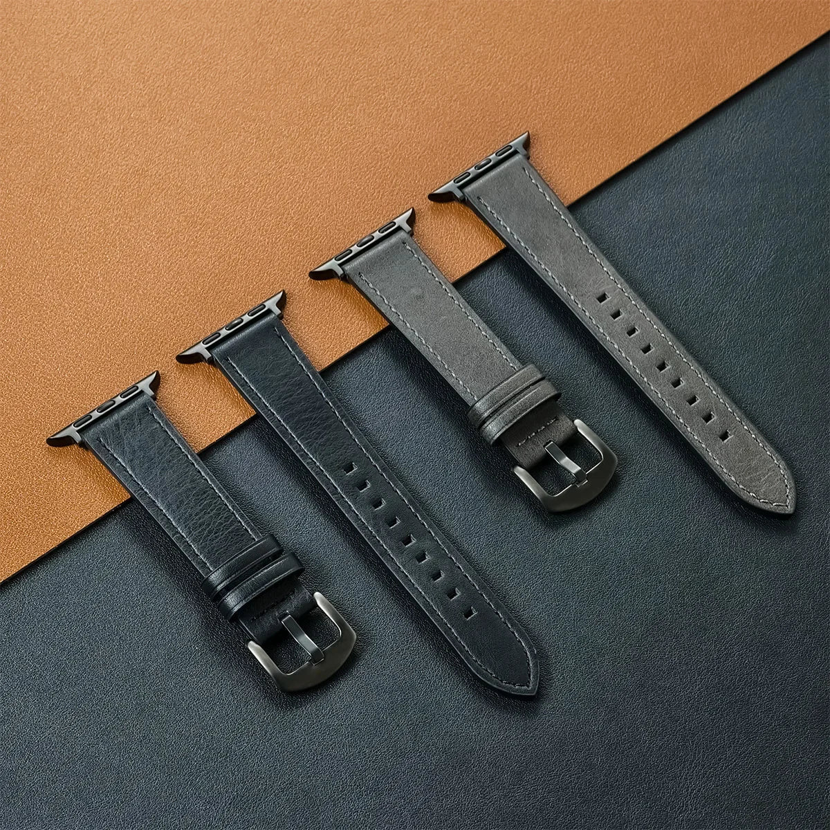 Genuine Leather Apple Watch Band – Classic Style Compatible with All Series Ultra 2 / Ultra / 9 / 8 / 7 / 6 / SE for Men & Women