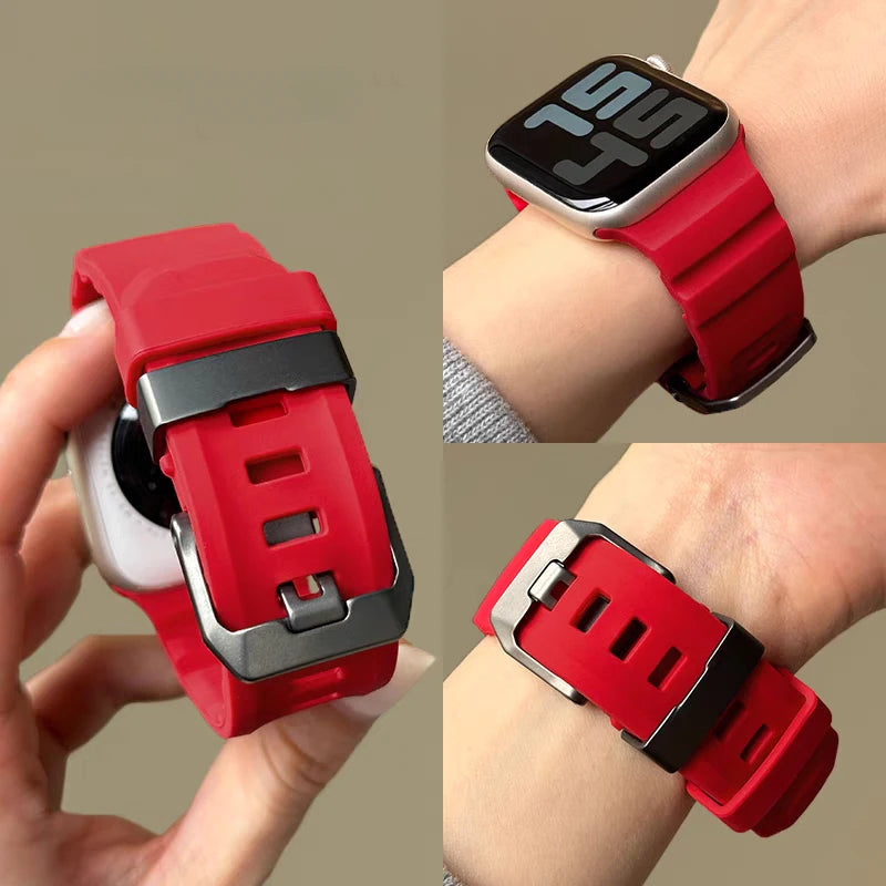 Silicone Sports Band for Apple Watch – Sweat-Proof Breathable Replacement Strap for All Series Ultra 2 / 9 / 8 / 7 / SE for Active Use