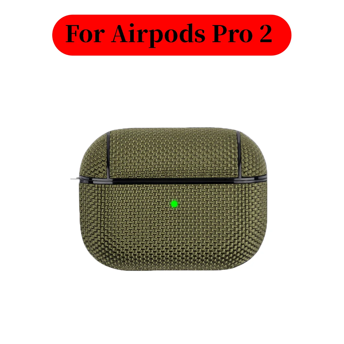 Soft Nylon Fabric Case for AirPods Pro 2 & 1 – Protective Cover with Finger Ring Strap & Carabiner Clip for Daily Carry