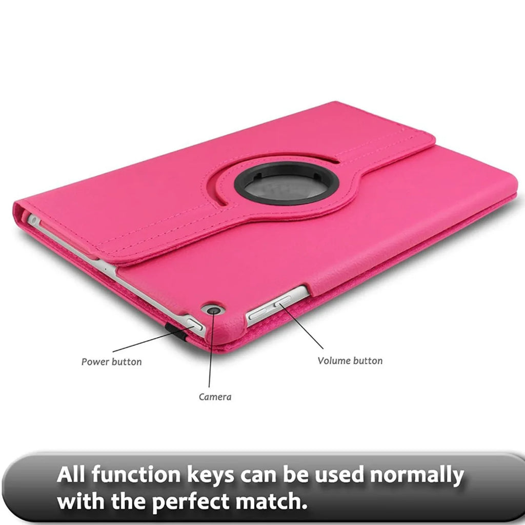 360° Rotating Stand Case for iPad Air & iPad Pro – Shockproof Multi-Angle Folio Cover with Auto Sleep/Wake & Stylus Holder
