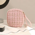 Mini Woven Cosmetic Bag – Portable Zipper Makeup Pouch for Travel, Daily Use & Touch-Up on the Go