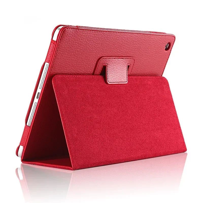 Red tablet case on a white background