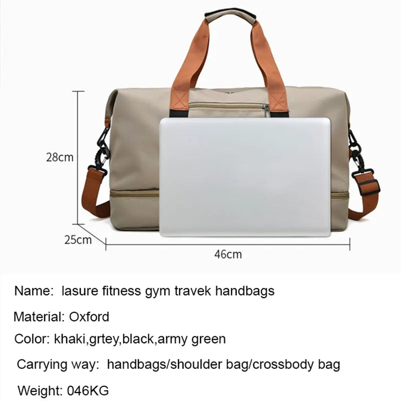 Travel Gym Duffle Bag for Men & Women – Lightweight Weekender Shoulder Bag with Shoe Compartment & Carry-On Size