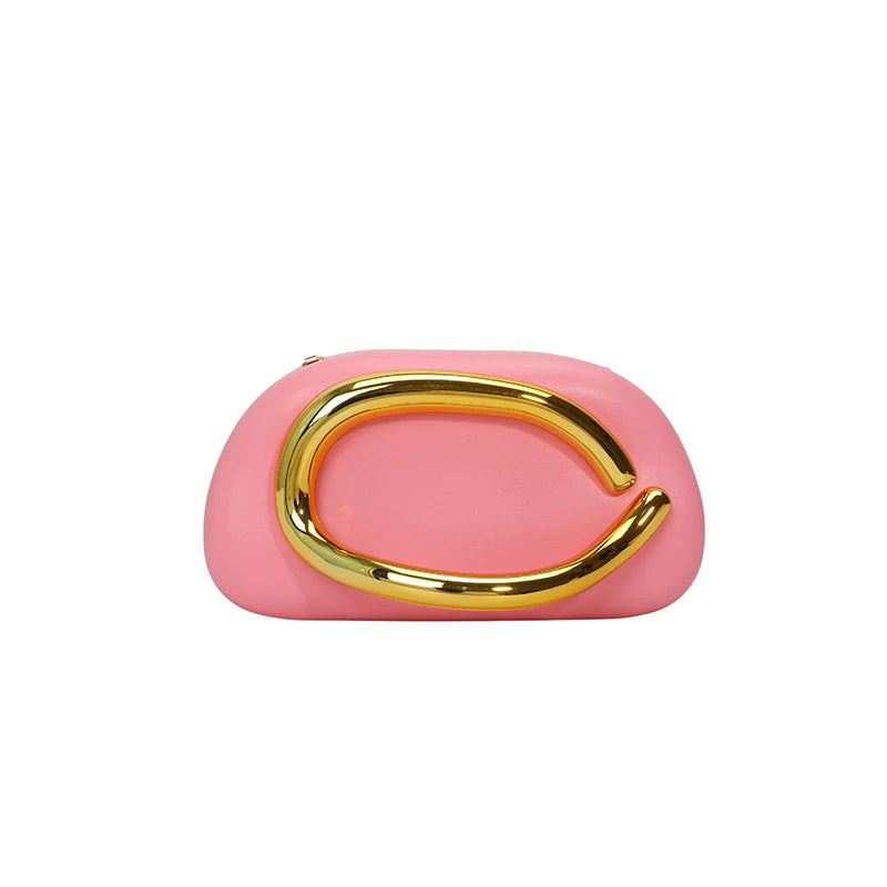 Women's PU Leather Evening Clutch Purse – Metal Detail Shoulder Bag for Wedding, Party & Special Occasions
