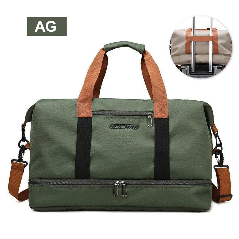 Travel Gym Duffle Bag for Men & Women – Lightweight Weekender Shoulder Bag with Shoe Compartment & Carry-On Size