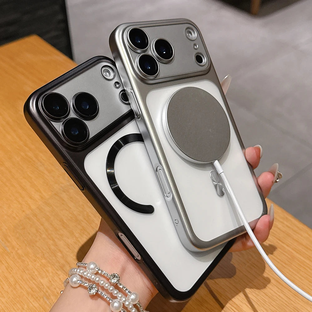 Luxury Matte Translucent MagSafe Case for iPhone 17 / 17 Air / 17 Pro / 17 Pro Max – Frosted Clear Cover with Full Camera Protection & Magnetic Wireless Charging