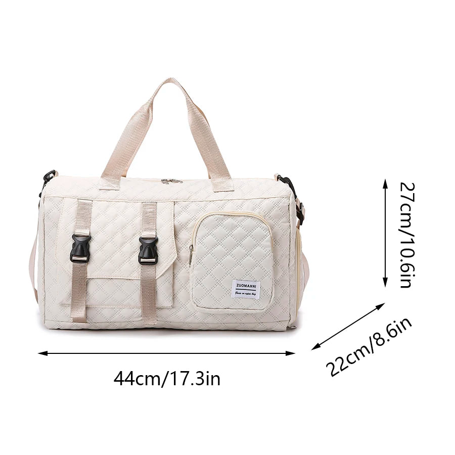 Durable Nylon Travel Duffle Bag – Spacious Argyle Sports Gym & Overnight Bag for Men & Women