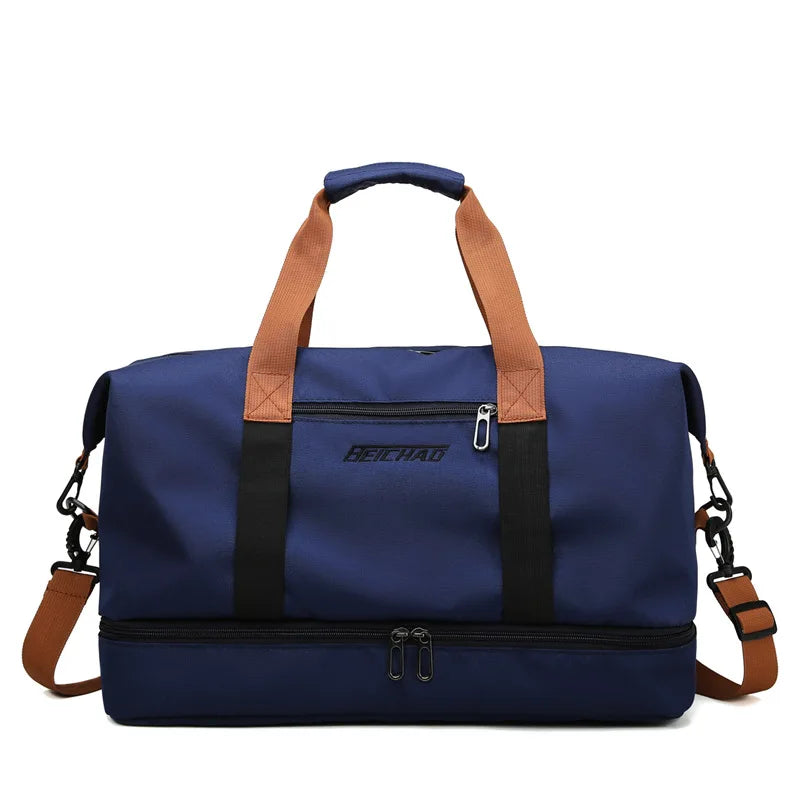 Travel Gym Duffle Bag for Men & Women – Lightweight Weekender Shoulder Bag with Shoe Compartment & Carry-On Size