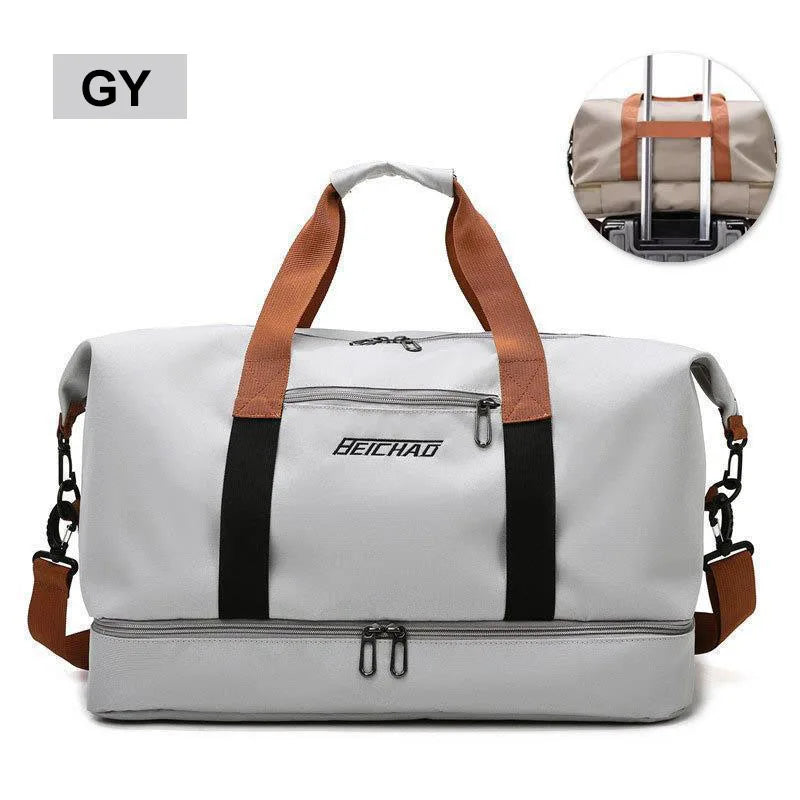 Travel Gym Duffle Bag for Men & Women – Lightweight Weekender Shoulder Bag with Shoe Compartment & Carry-On Size