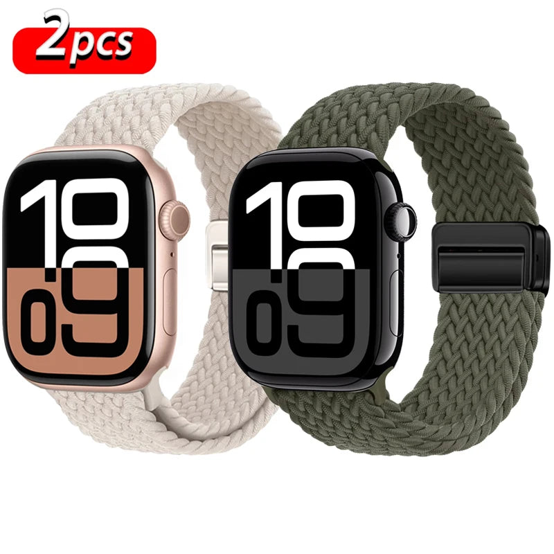 Magnetic Loop Apple Watch Band for Series 6 / 7 / 8 / 9 – Stainless Steel Mesh Bracelet with Adjustable Fit for Men & Women